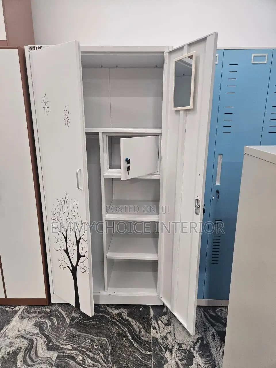 Quality Steel Bookshelve With Mini Wardrobe