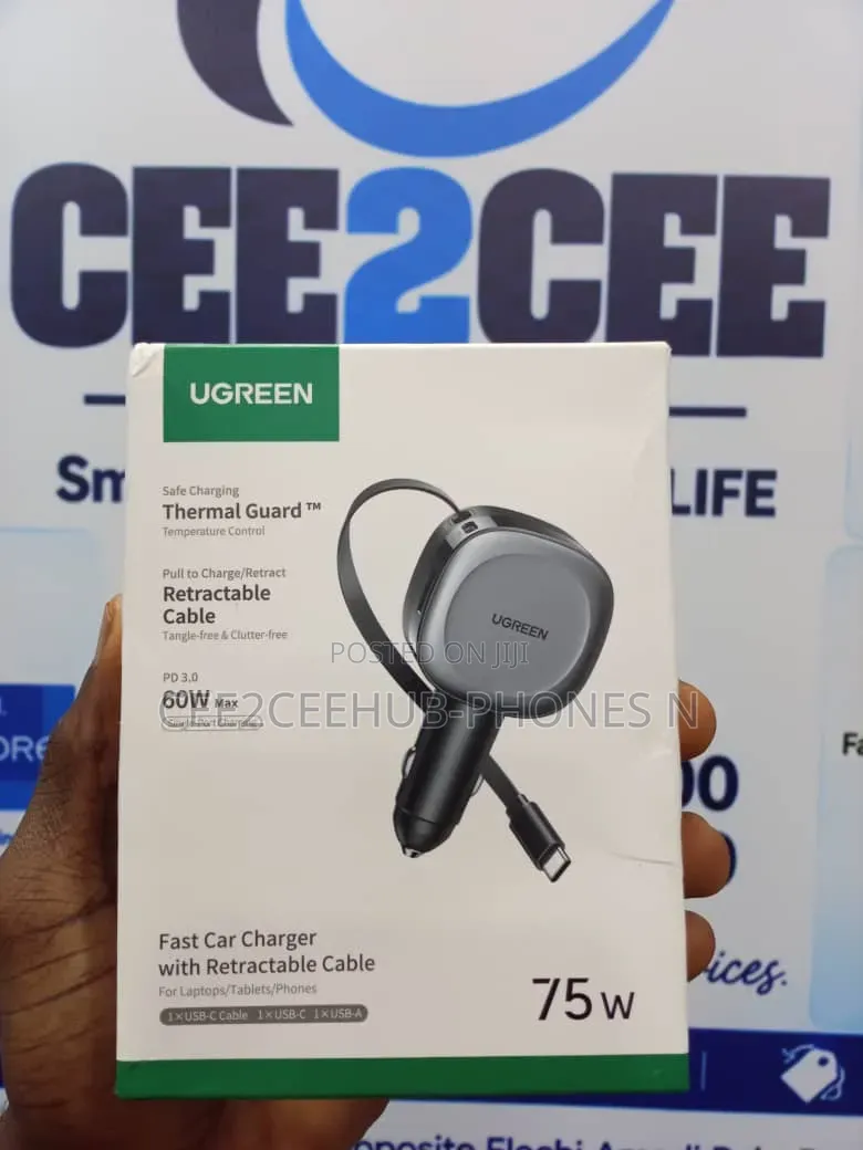 UGREEN Thermal Guard 75w Car Charger