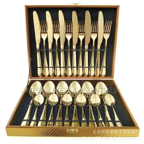 Set of 24pcs Gold Plated Cutlery