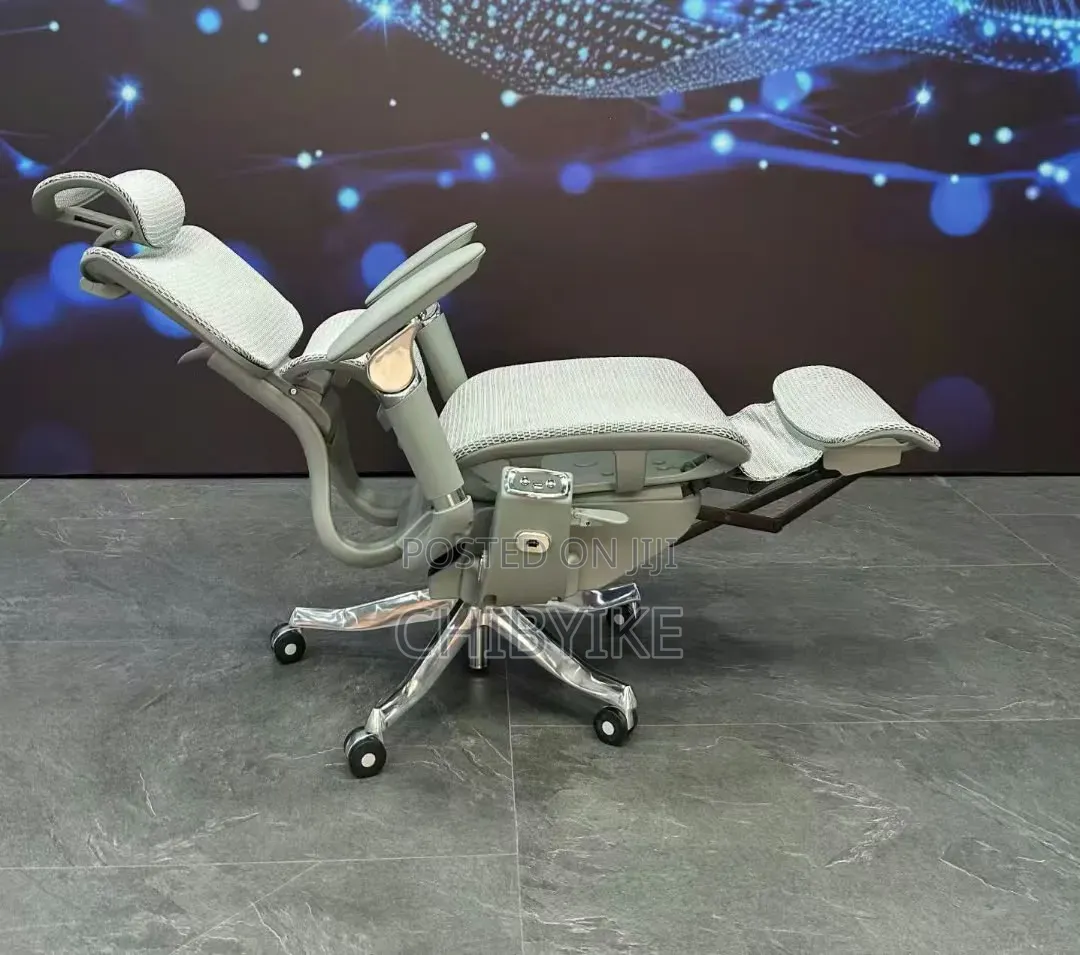 Luxury Ergonomic Office Chair With Footrest - Reclines to Bed - Mesh