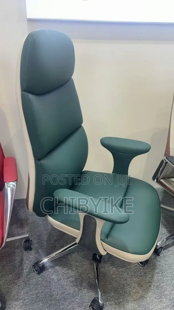 Foreign Executive Office Chair - Green Leather Boss Chair