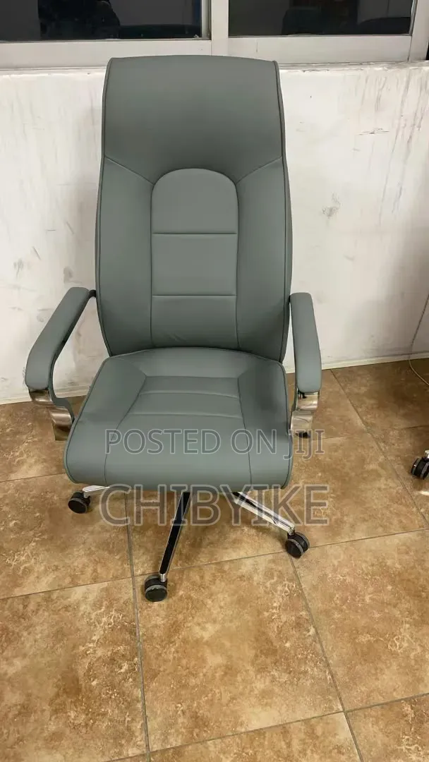 Foreign Executive Boss Chairs Grey & Brown Leather Swivel - 2 Colors