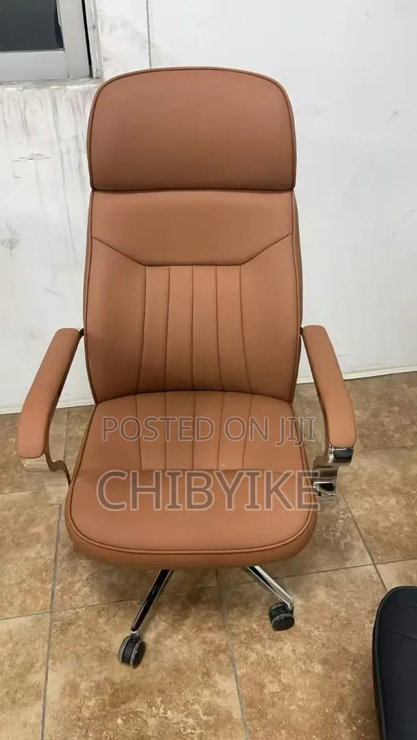 Foreign Executive Boss Chairs Grey & Brown Leather Swivel - 2 Colors