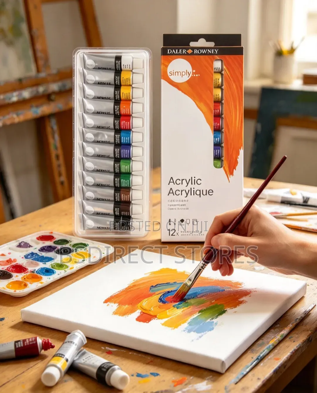 Daler Rowney 12 Ml Acrylic Paint Set, 12 Assorted Colours