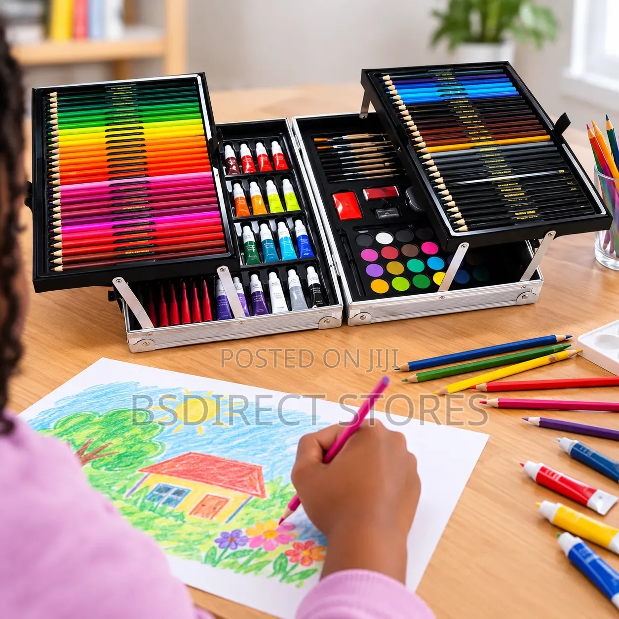 Crawford and Black 130 Piece Mixed Media Carry Case Gift Set