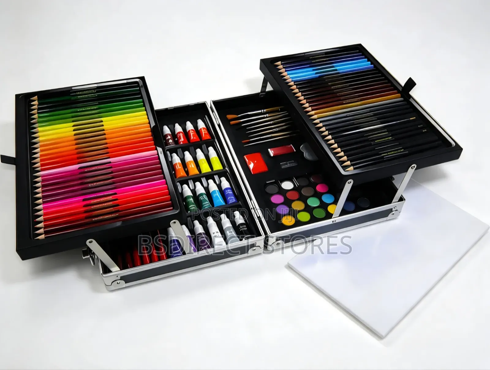 Crawford and Black 130 Piece Mixed Media Carry Case Gift Set