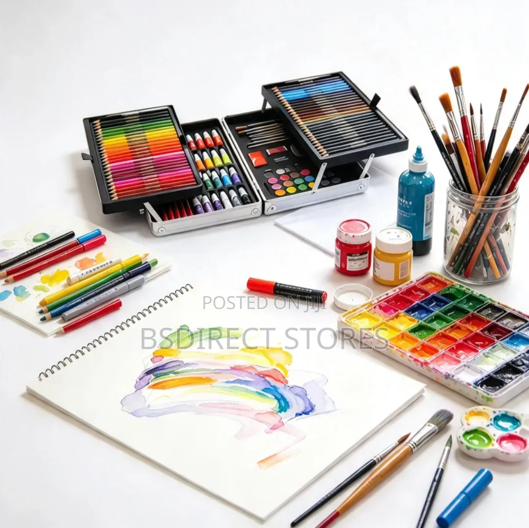 Crawford and Black 130 Piece Mixed Media Carry Case Gift Set