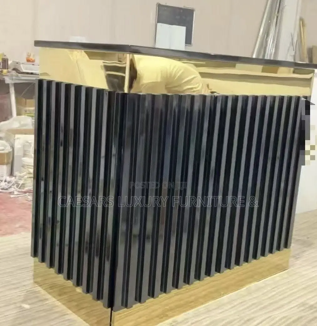 Reception Desk With Gold Trim & Base