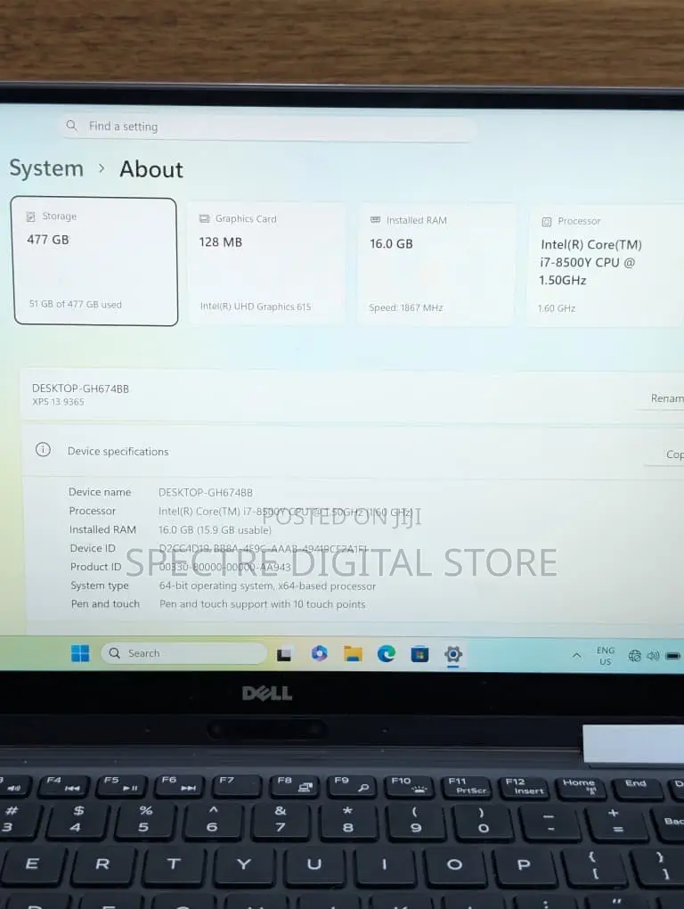 Laptop Dell XPS 13 9365 16GB Intel Core i7 SSD 512GB