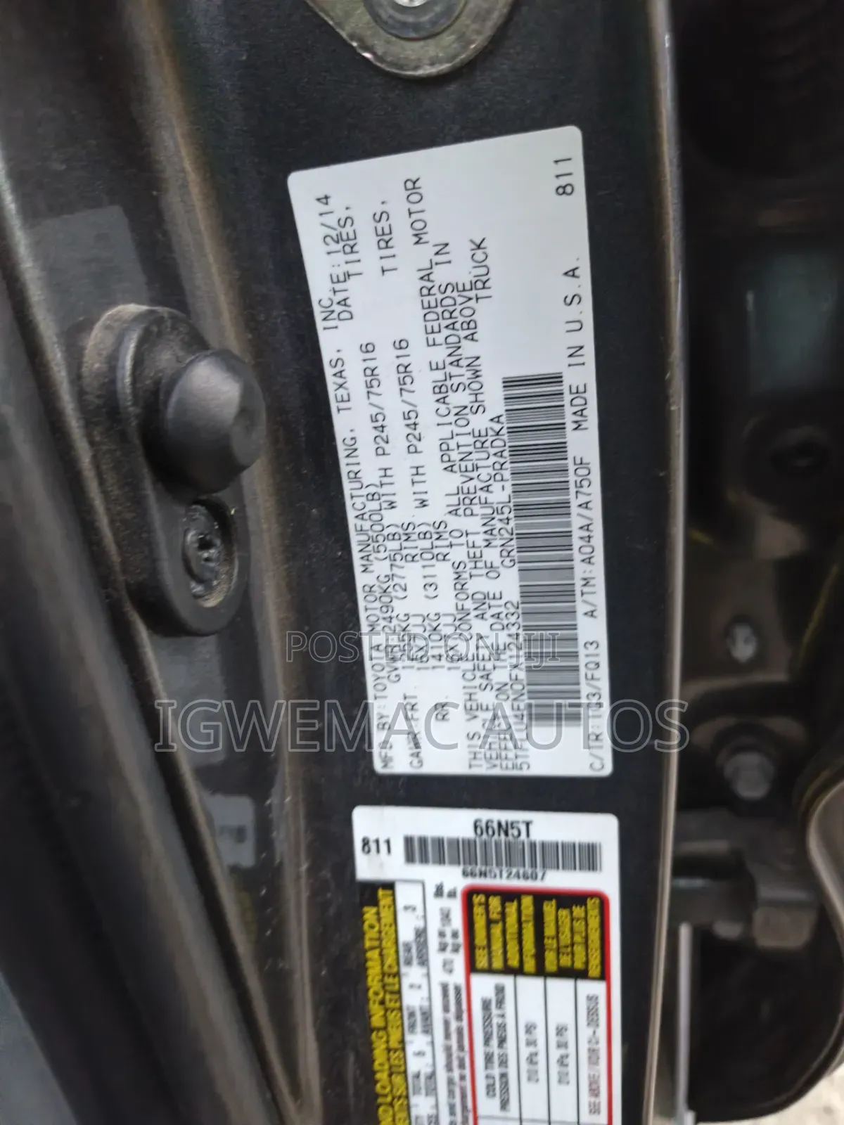 Toyota Tacoma TRD PRO V6 4dr Double Cab 4WD 5.0 ft. SB (4.0L 6cyl 5A)