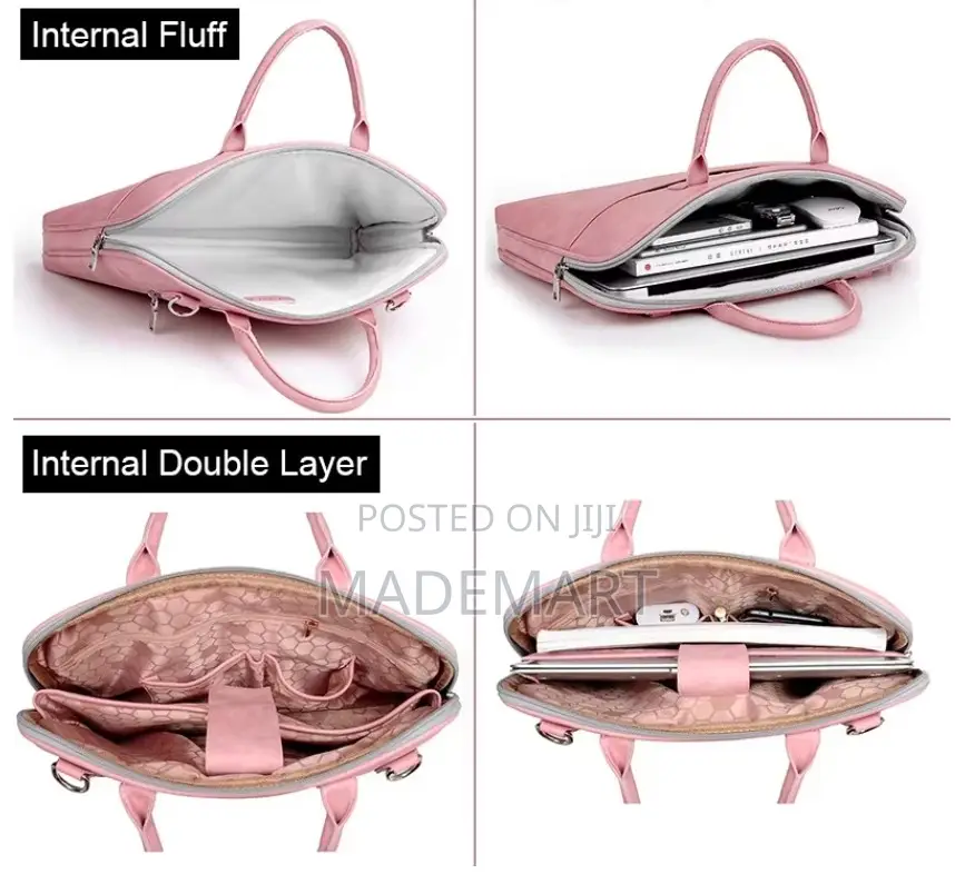 Pink Scratch-Resistant Water-Proof Laptop Bag 15.6-Inch Grey