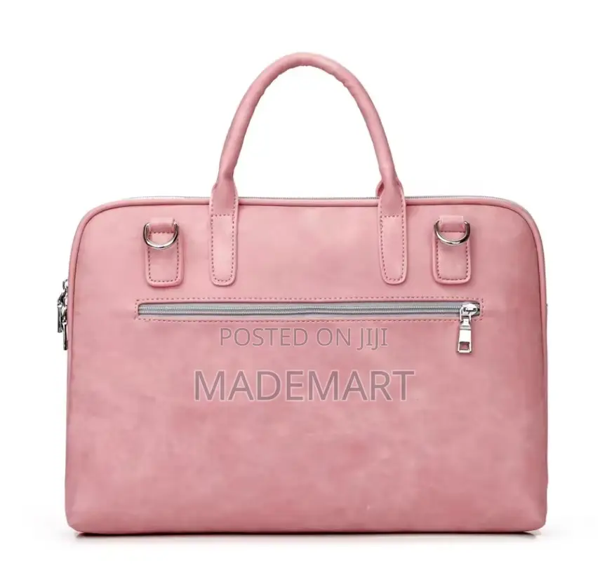Pink Scratch-Resistant Water-Proof Laptop Bag 15.6-Inch Grey
