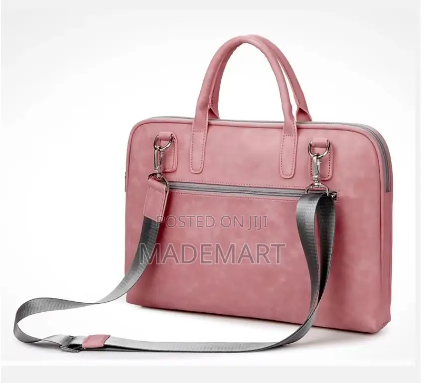 Pink Scratch-Resistant Water-Proof Laptop Bag 15.6-Inch Grey