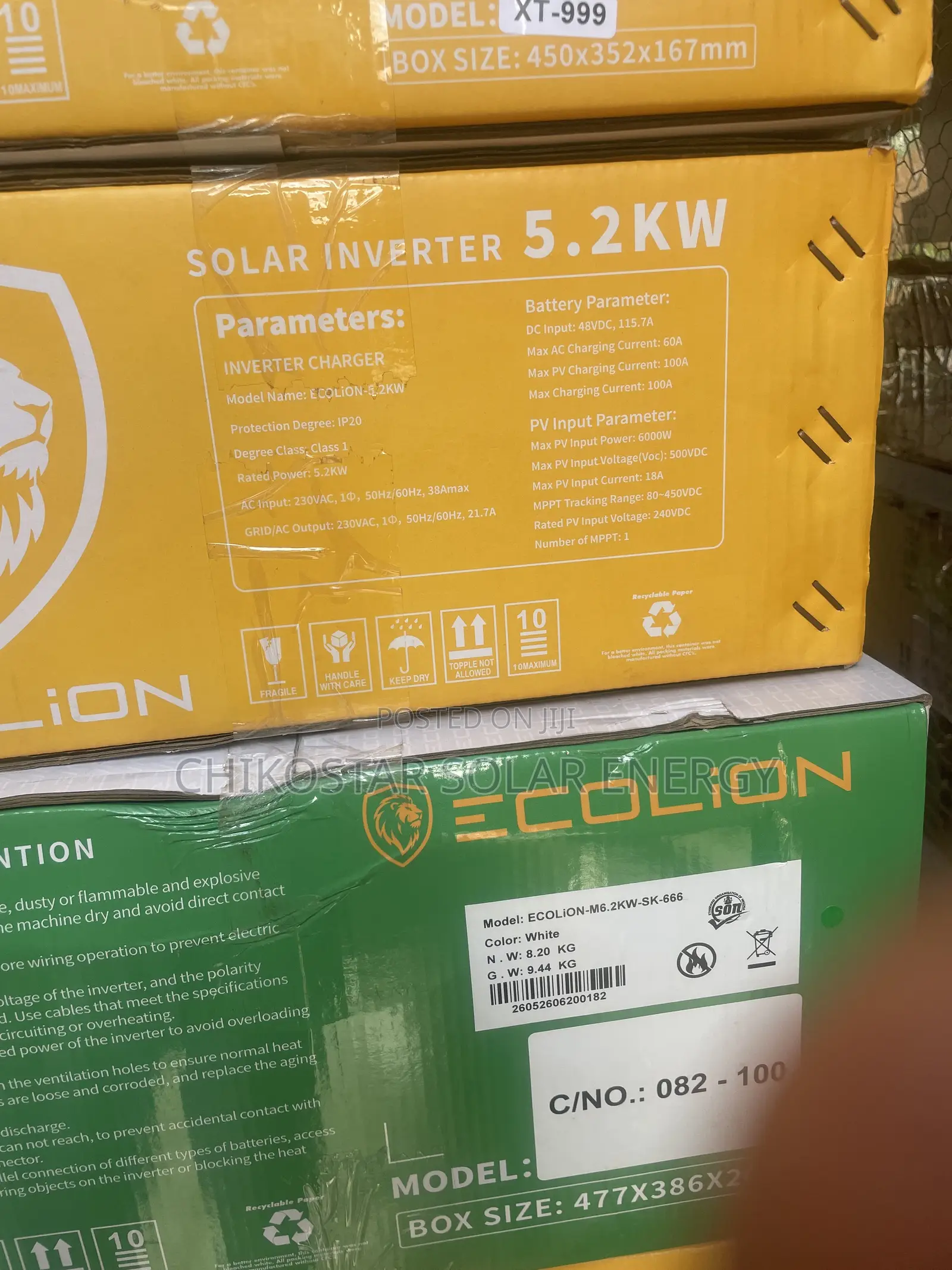 Ecolion 5.2kw 48v Hybrid Solar Inverter | 100a MPPT | 6kw Pv