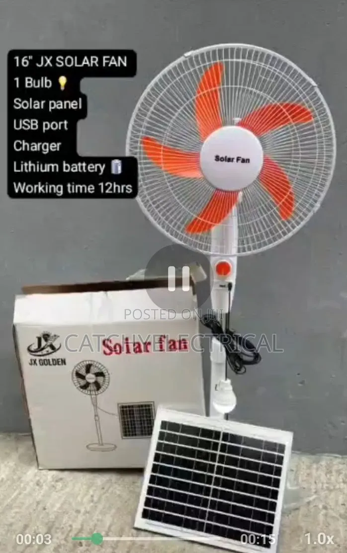 Rechargeable Solar Fan