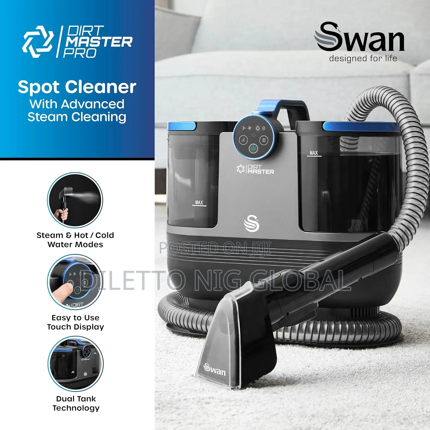 Swan Dirtmaster Pro Spot Cleaner for Carpets and Upholstery