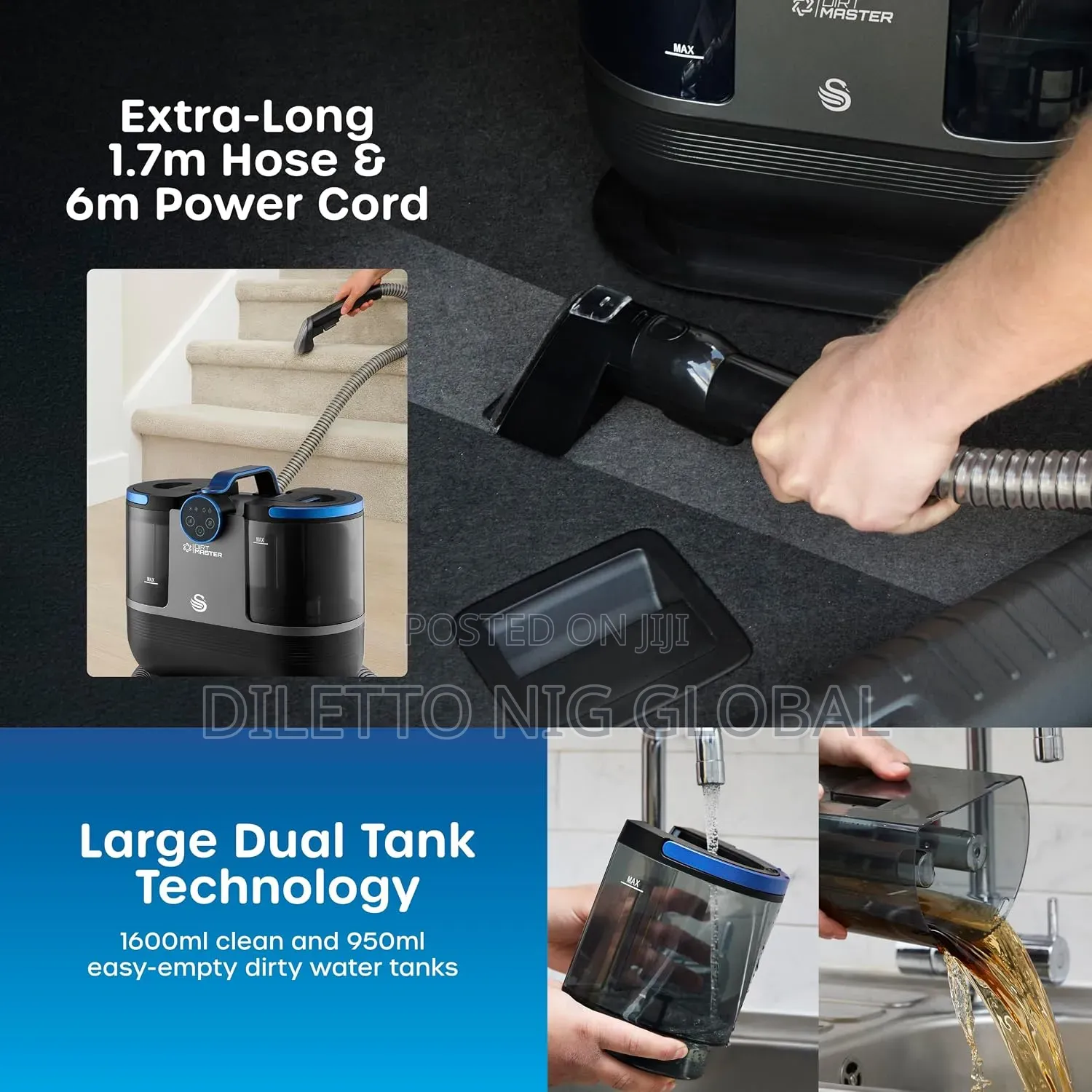Swan Dirtmaster Pro Spot Cleaner for Carpets and Upholstery