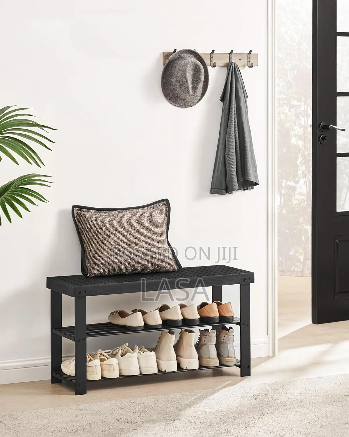 Bamboo 3-Tier Shoe Rack Bench