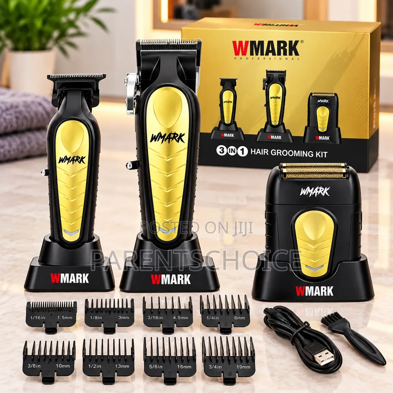 WMARK NG-1638KIT 8500RPM Rechargeable Hair Clipper Trimmer Shaver Set