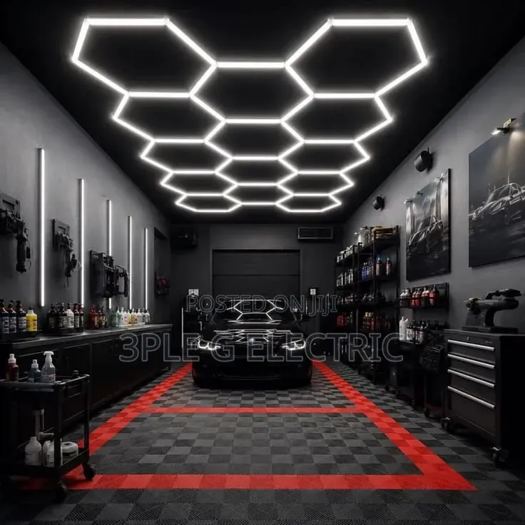 Luxury Hexagon Ceiling Light for a Beautiful Car Park