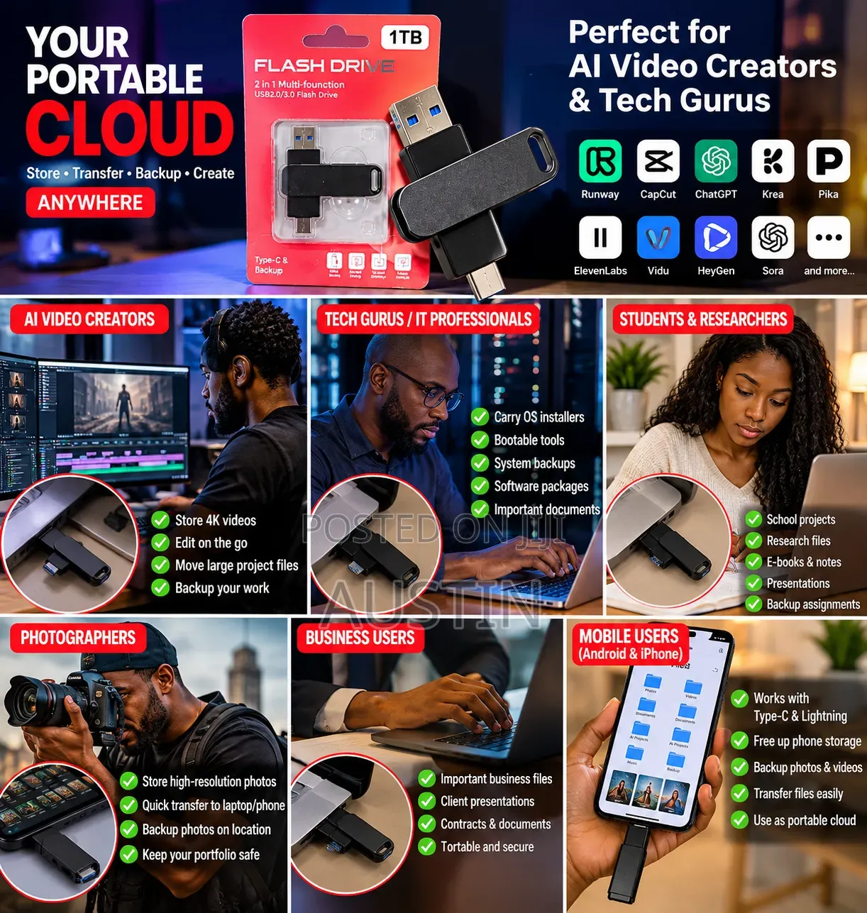 Flash 1tb. 3.0 for Phone N Computer