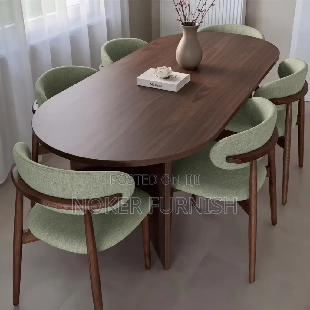 Wooden Dining Table With 6 Chairs