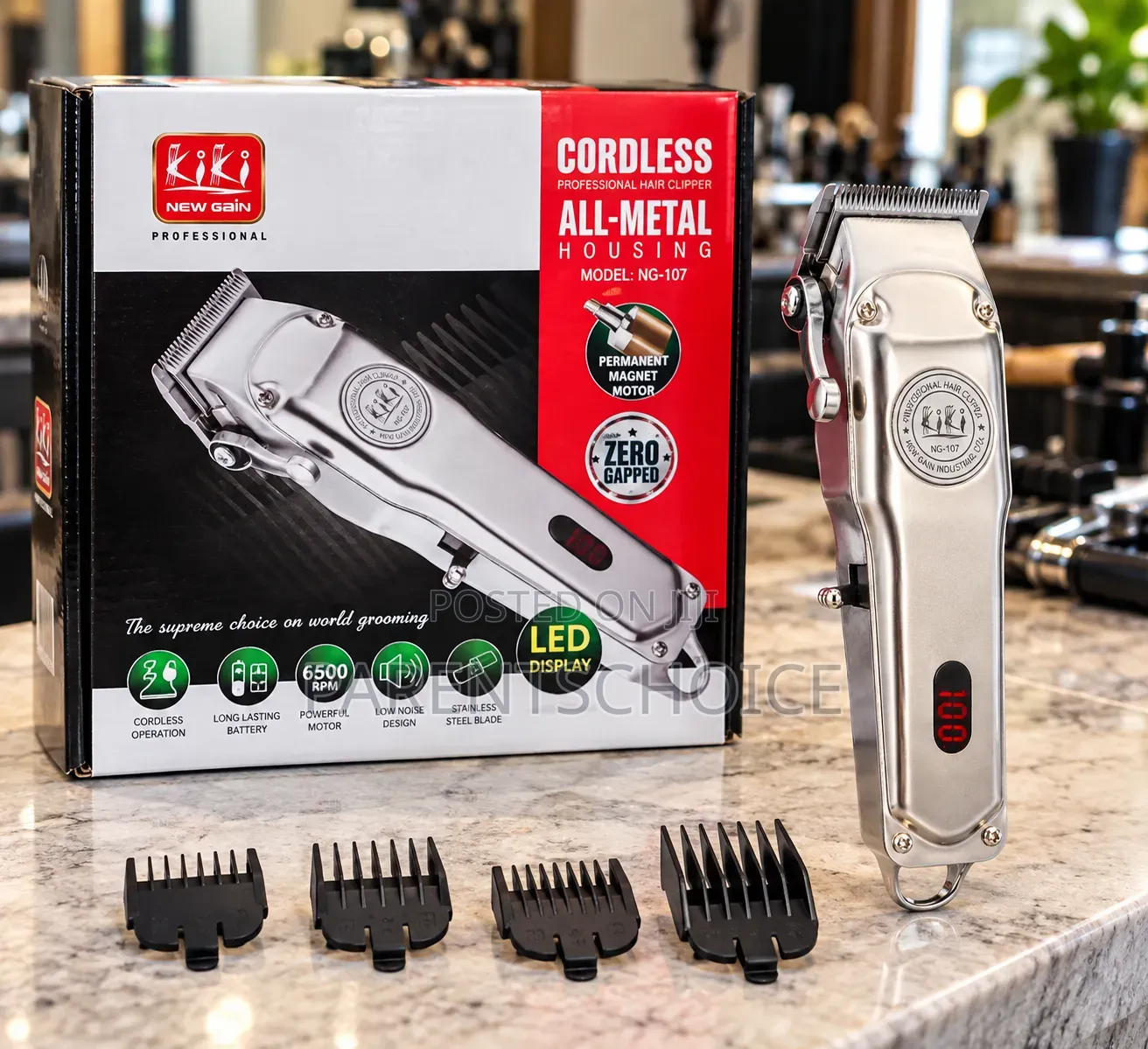 All Metal Rechargeable Hair Clipper With Battery Display