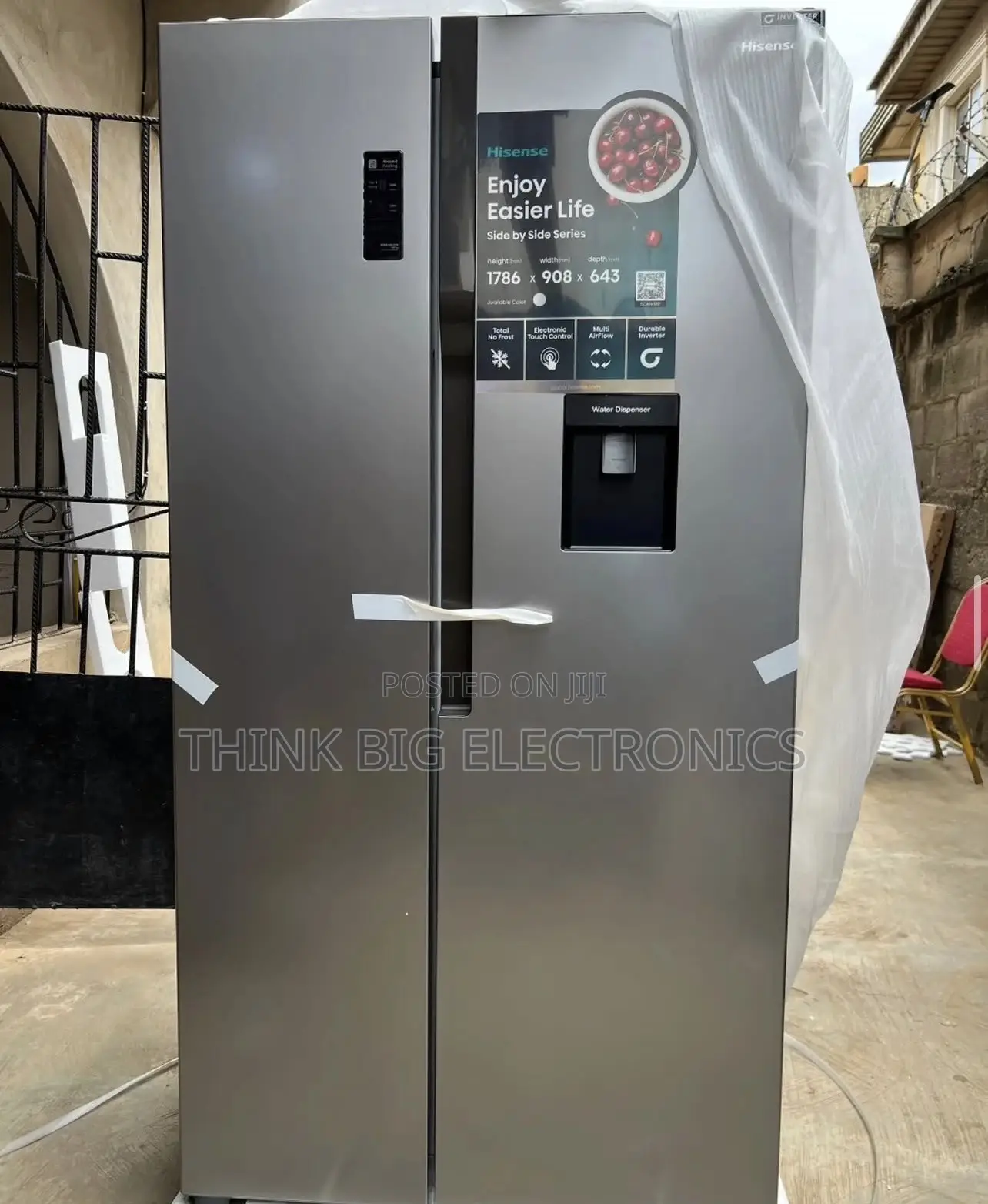 Brand New Hisense 519l Side-by-Side Refrigerator (Inverter)
