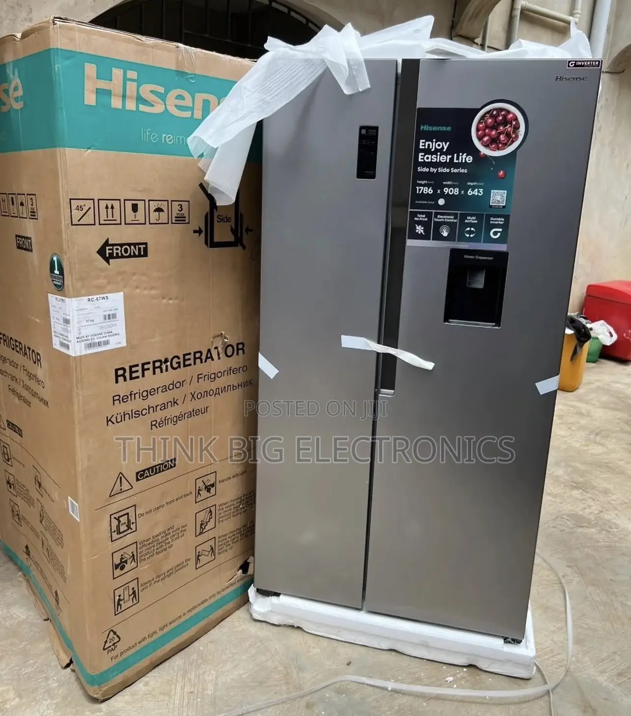 Brand New Hisense 519l Side-by-Side Refrigerator (Inverter)
