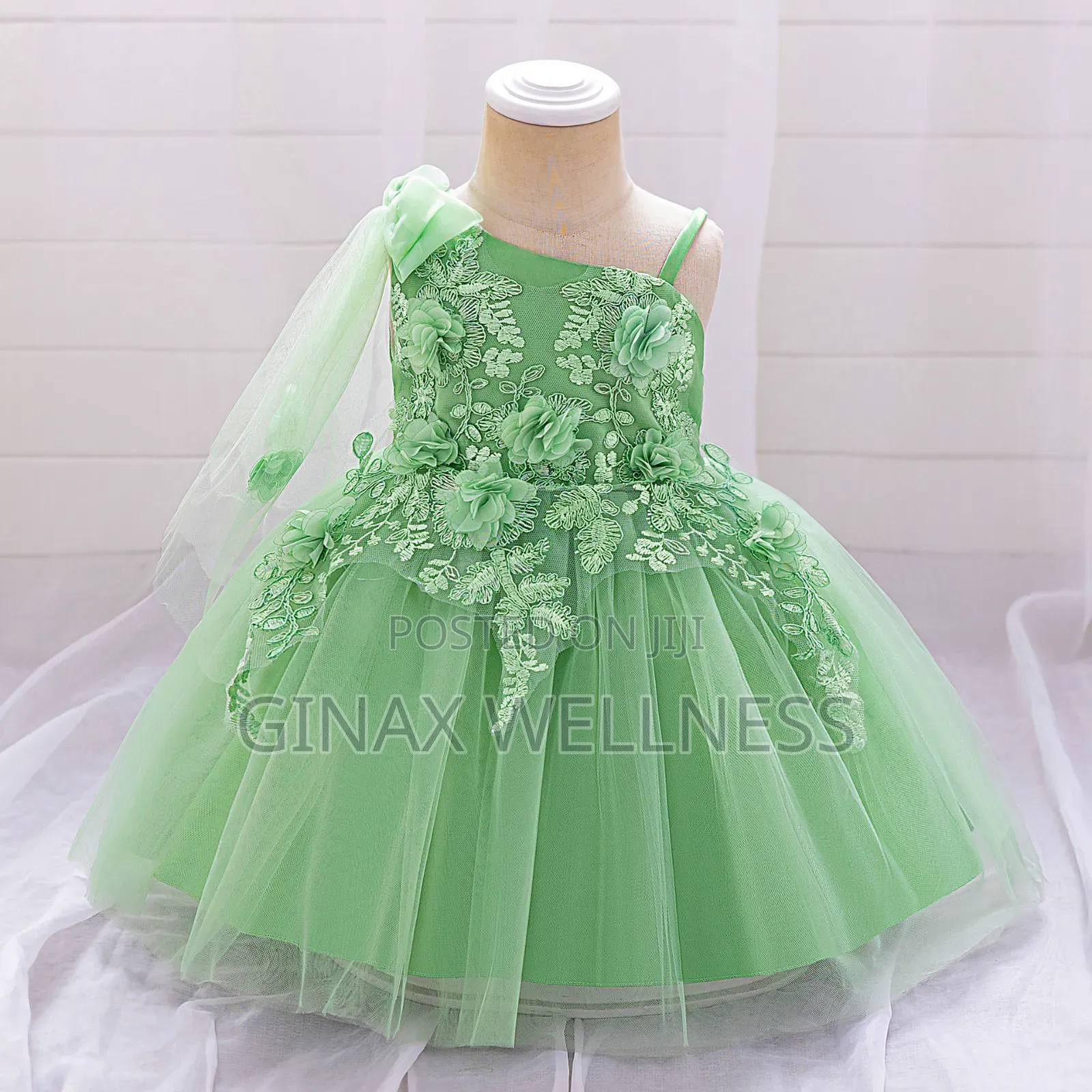 Girls Princess Party Dress With 3D Flowers and Tulle (0-12 Months)