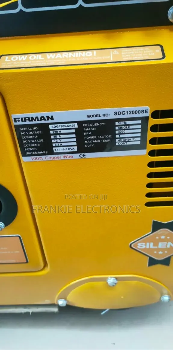 Original Firman SDG12000SE Diesel Generator 100% Copper Coil