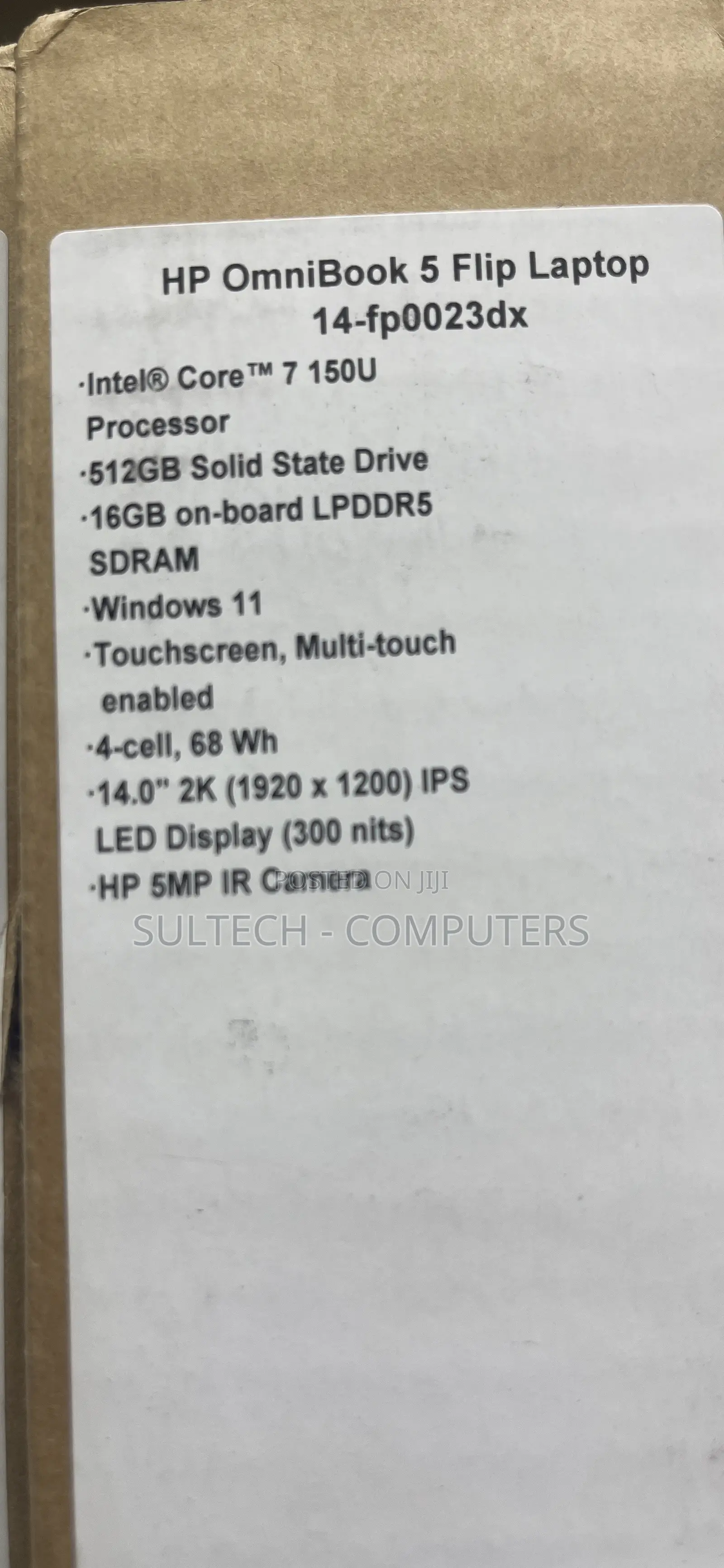 New Laptop HP OmniBook 5 Flip 14-fp0023dx 16GB Intel Core 7 SSD 512GB