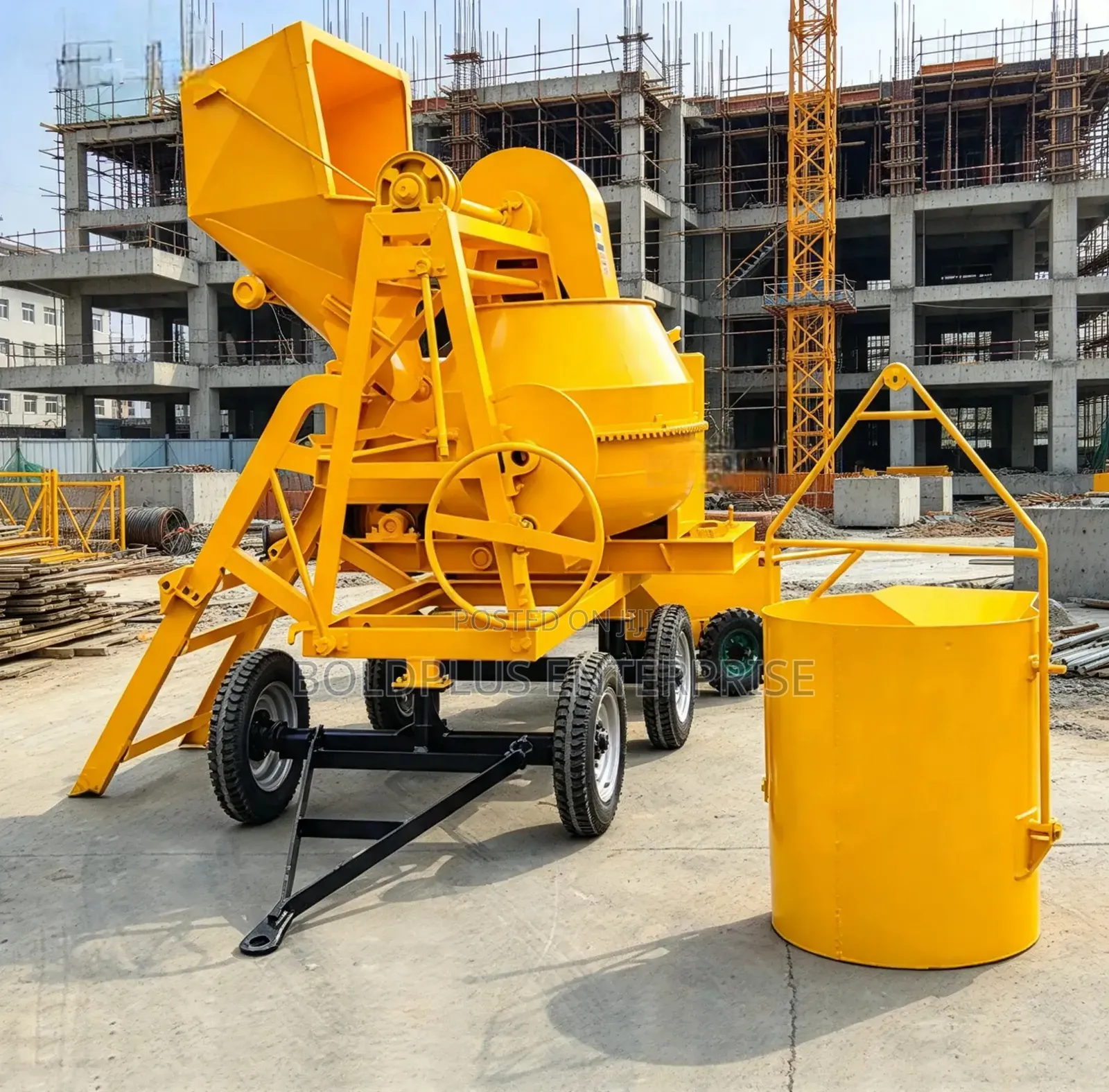 600L Concrete Mixer Machine With Hoist, Wheel Barrow and Bucket