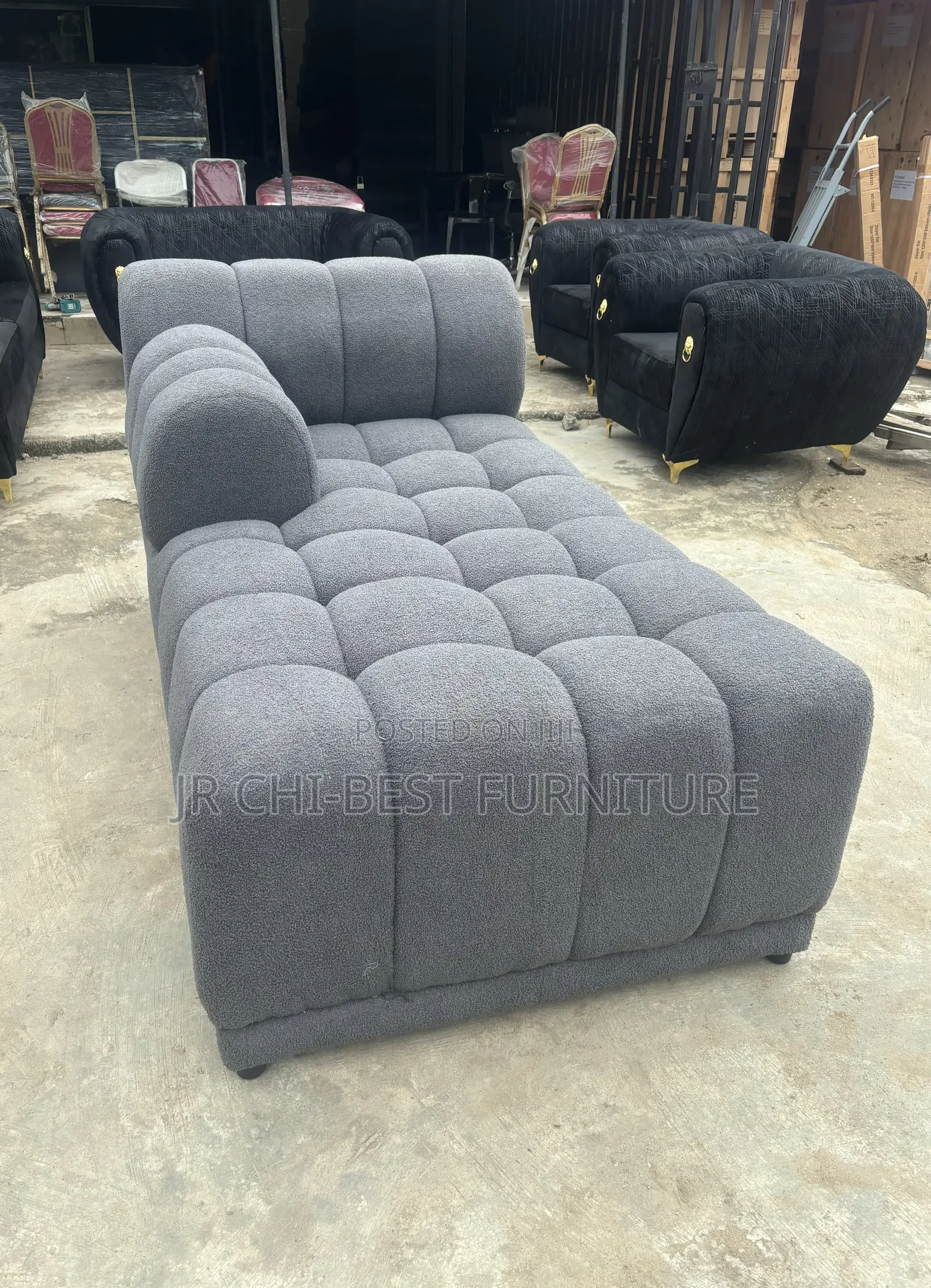 Uniquely Made Upholstery L-Shaped Fabric Sofa