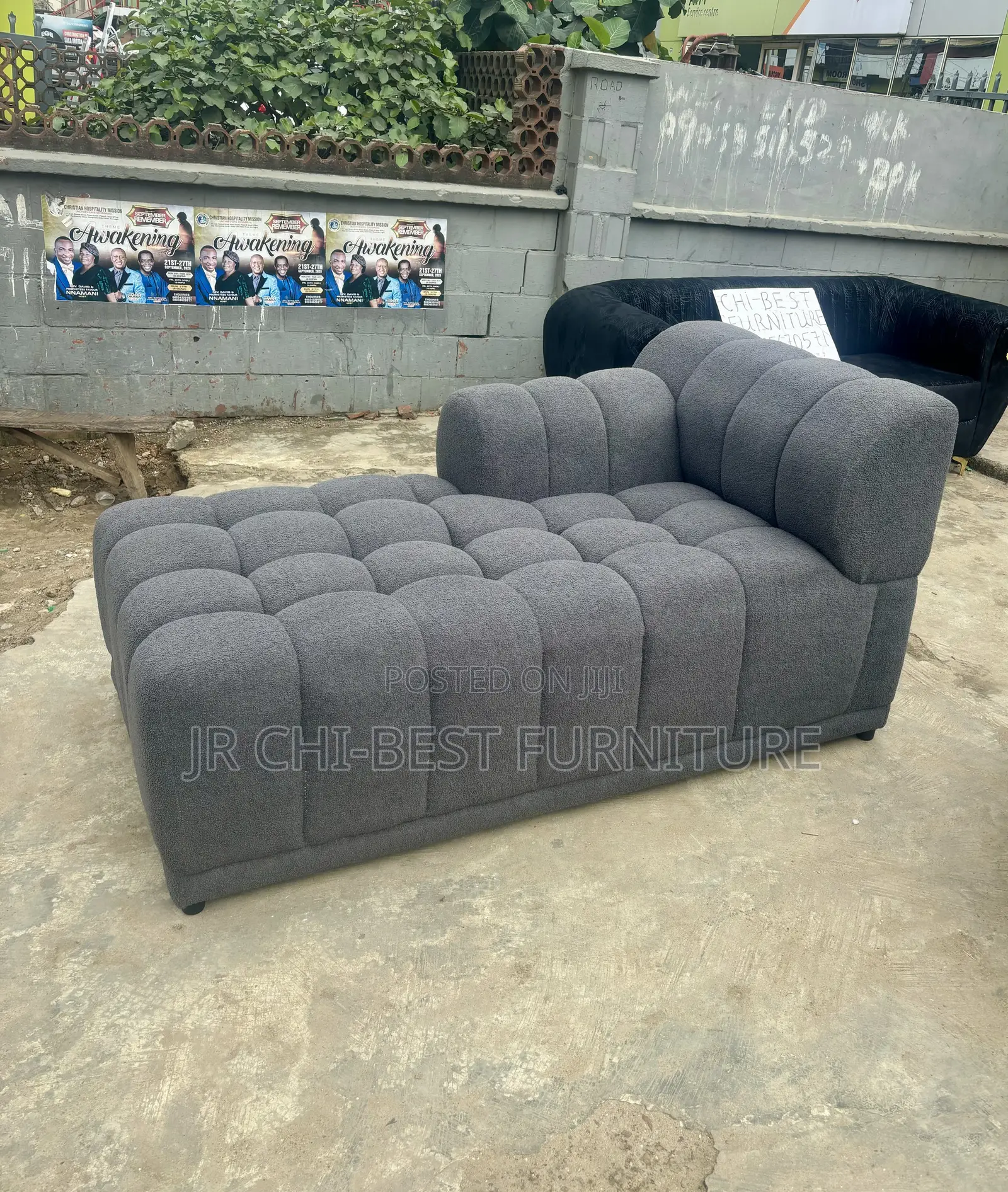 Uniquely Made Upholstery L-Shaped Fabric Sofa