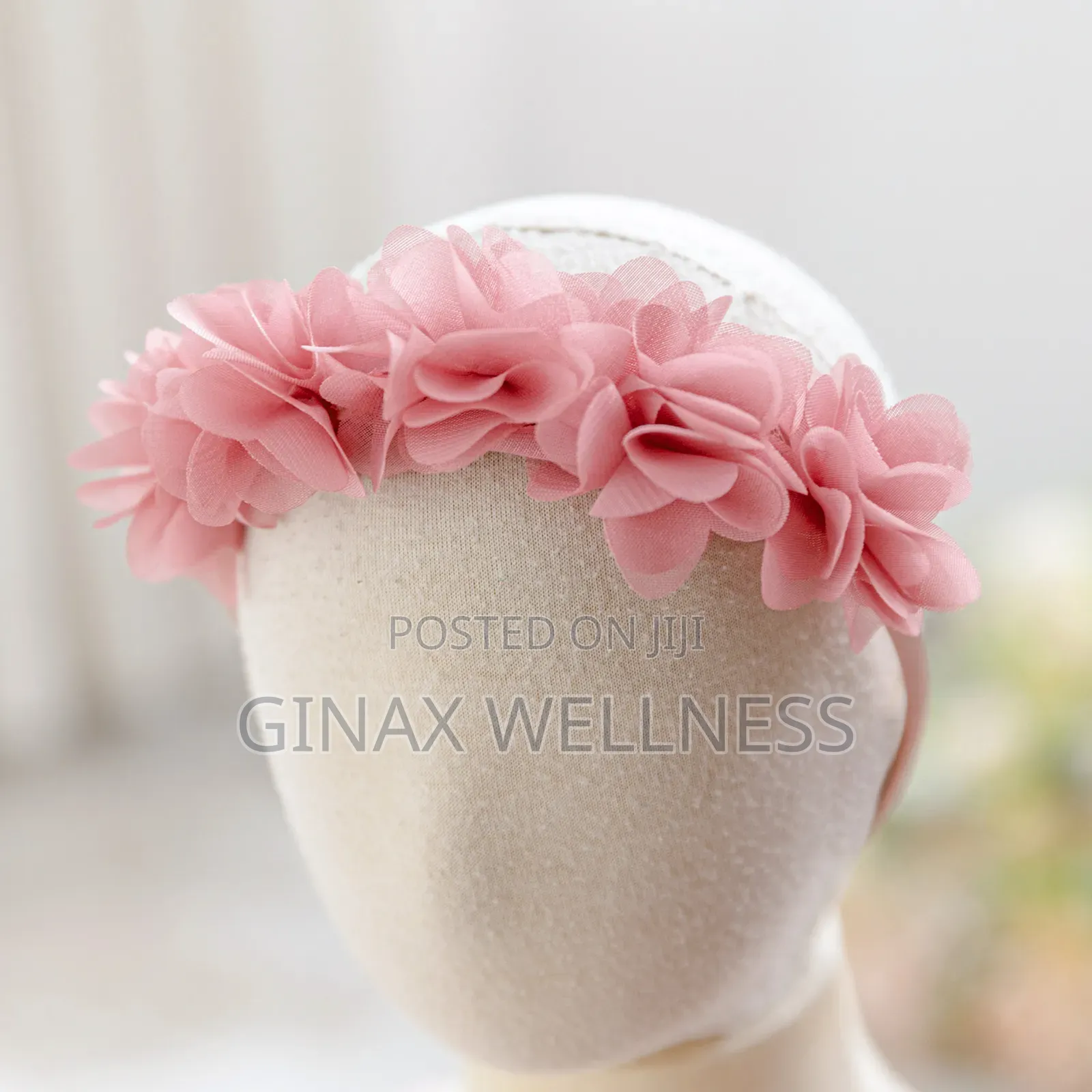 Girls Pink Princess Dress With Floral Headband (6-12 Months)