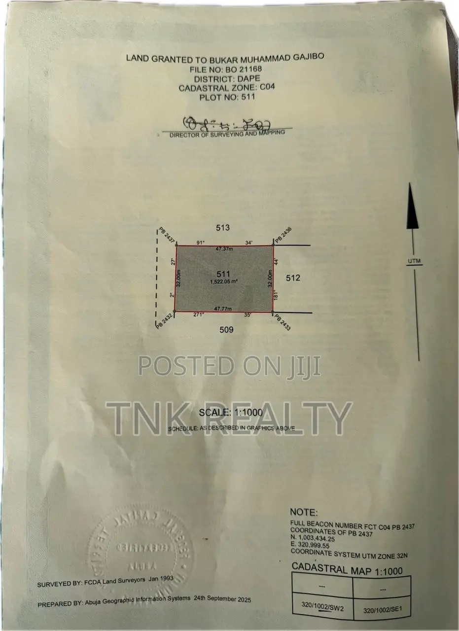 Dape Residential Plot for Sale COFO