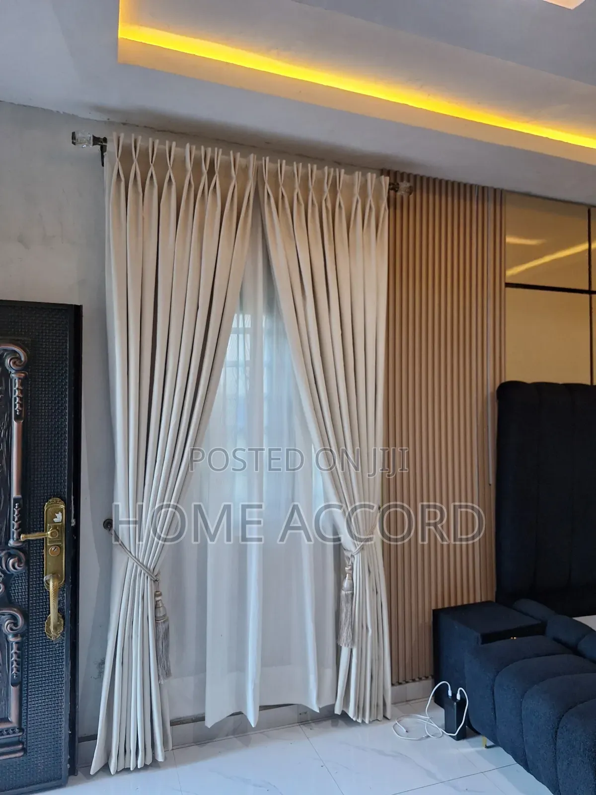 Two Pleats Turkish Beige Curtains