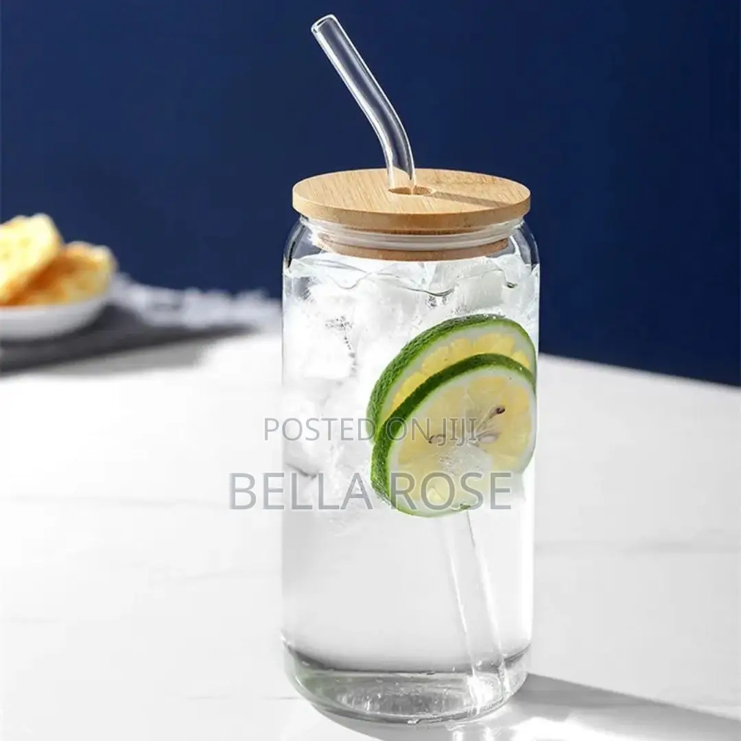 Glass Cup Bamboo Lid