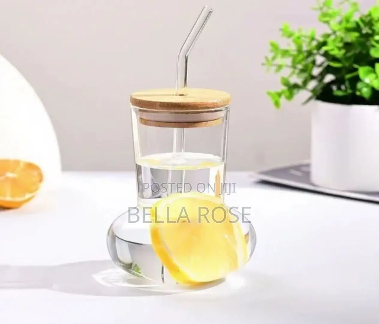 Glass Cup Bamboo Lid