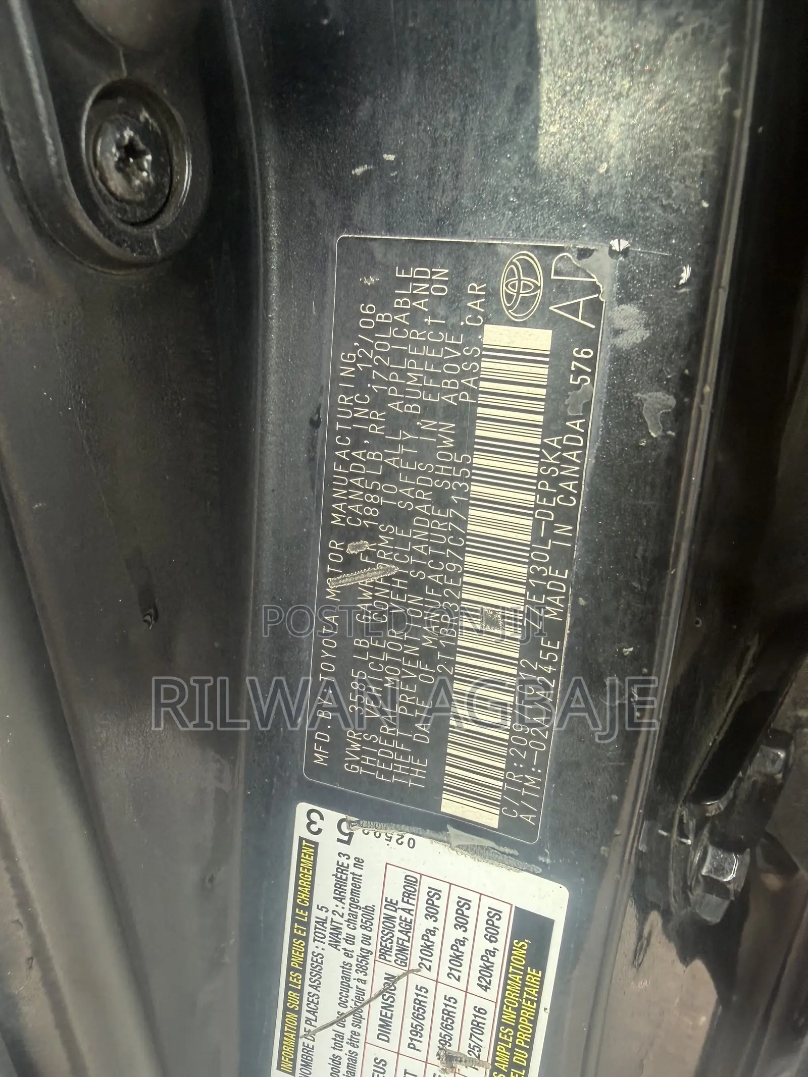 Toyota Corolla S 2007 Black