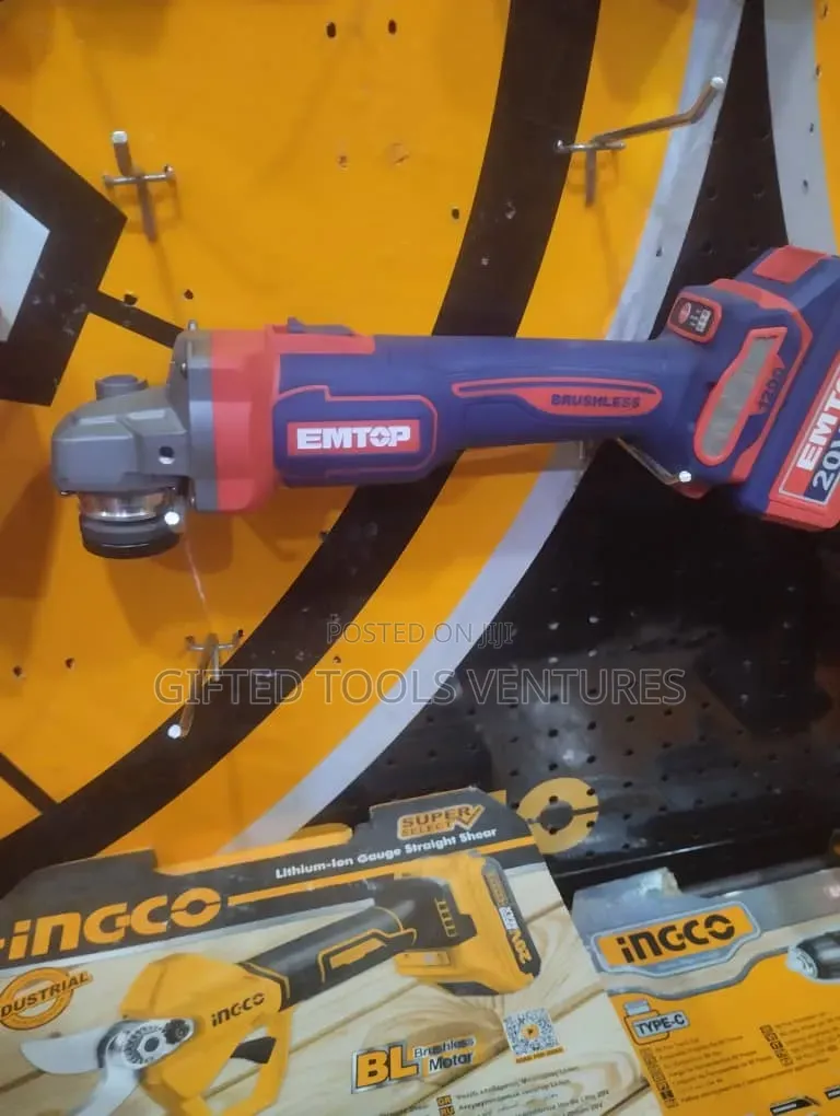 Emtop 20V Cordless Brushless Angle Grinder