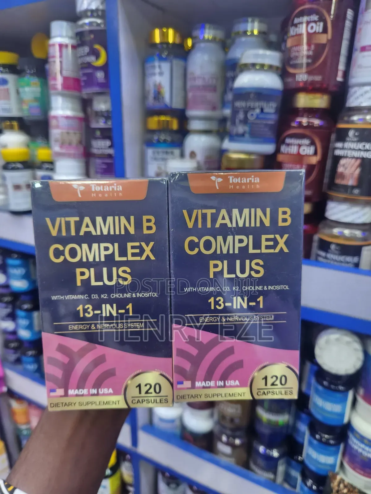 Totaria Health Vitamin B Complex Plus 13-in-1 – 120 Capsules