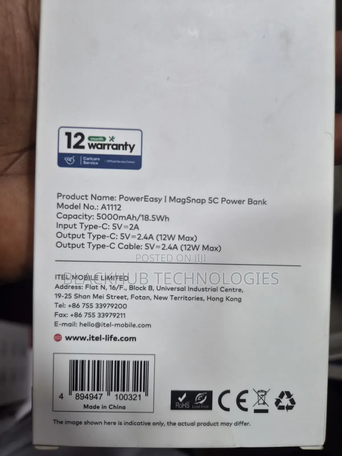 Itel 5000MAH 12W PowerEasy Magsnap 5C Magnetic Powerbank