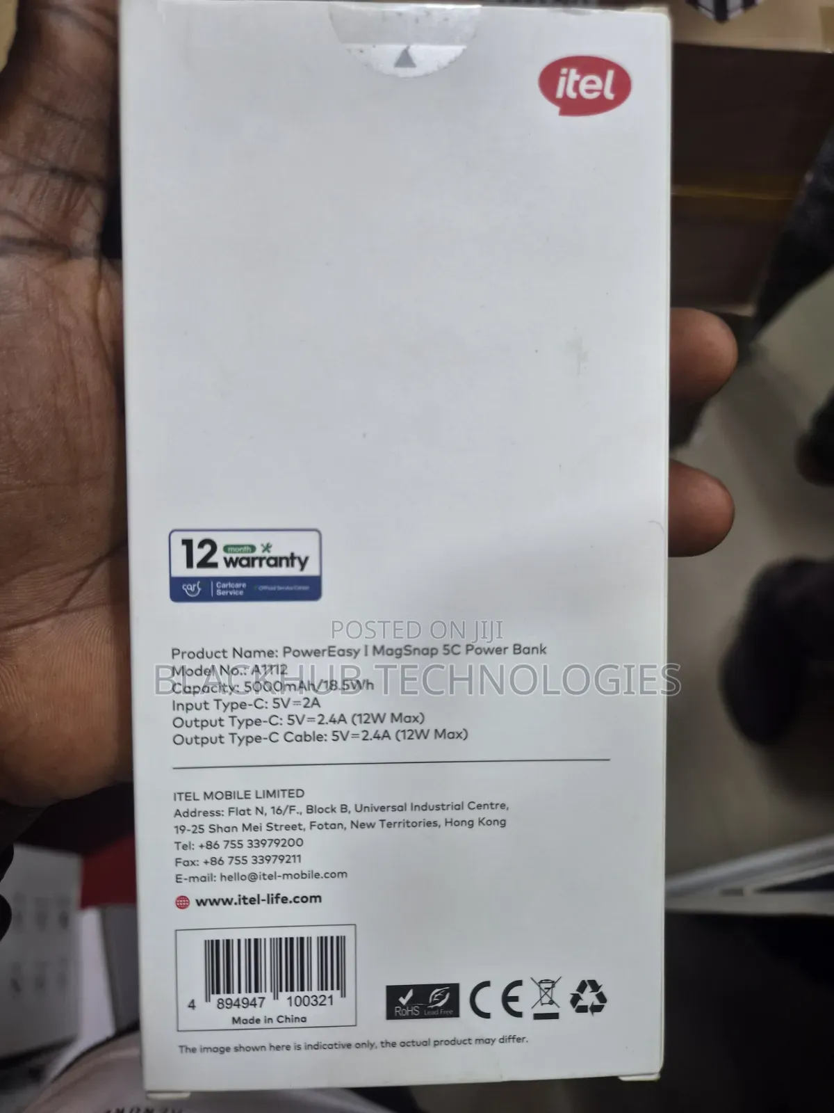 Itel 5000MAH 12W PowerEasy Magsnap 5C Magnetic Powerbank