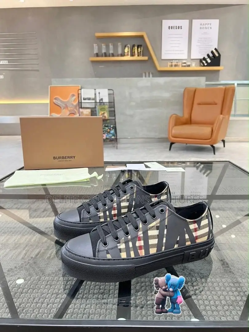 ` new Rd_check Burberry,sliced Check Cotton and Leather SNKS