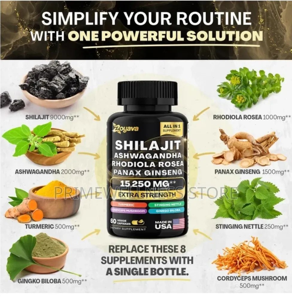 8-in-1 Herbal Supplement, Shilajit, Ashwagandha Etc