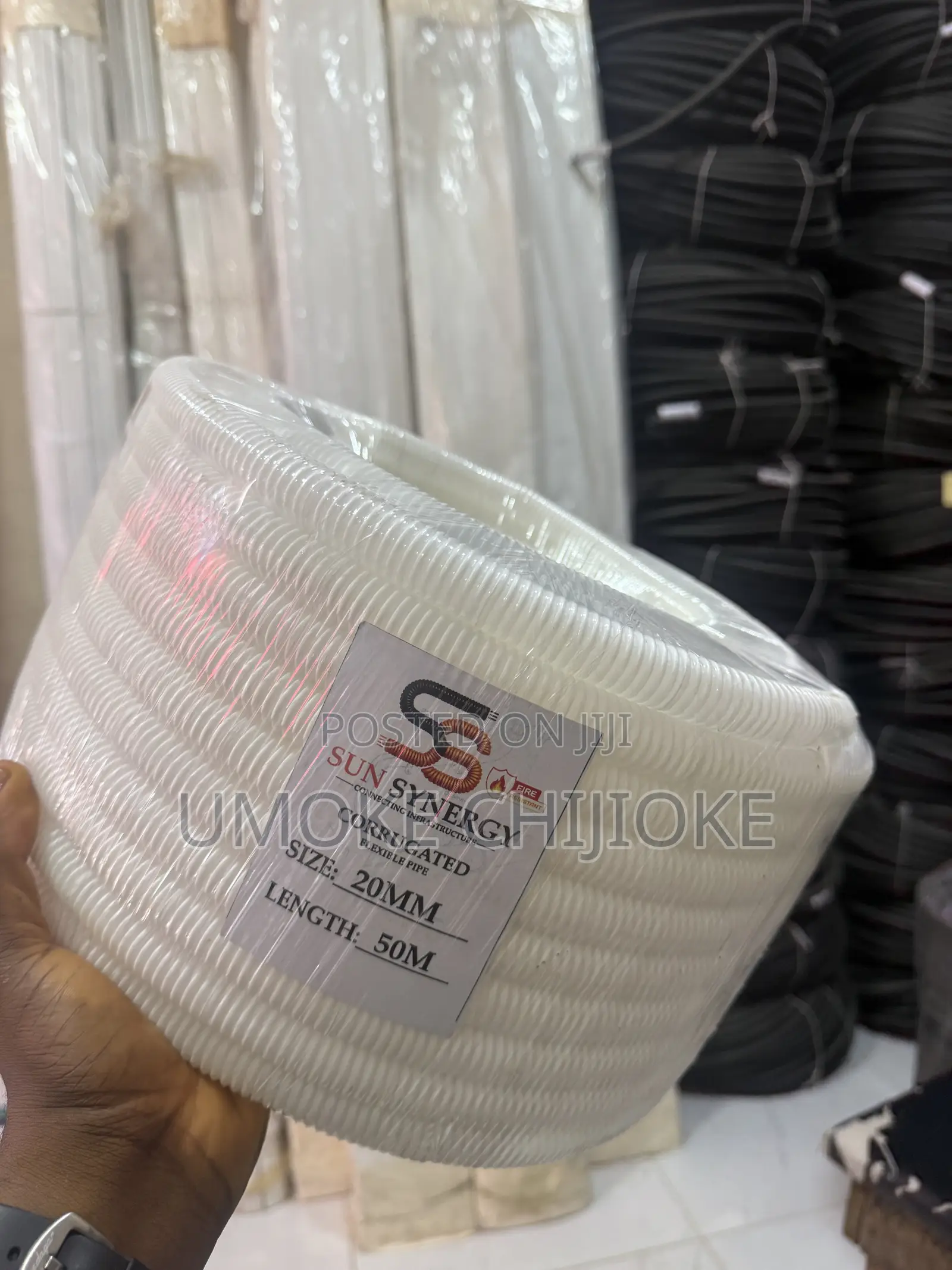 20mm Flexible Conduit Pipe 50m – Black & White