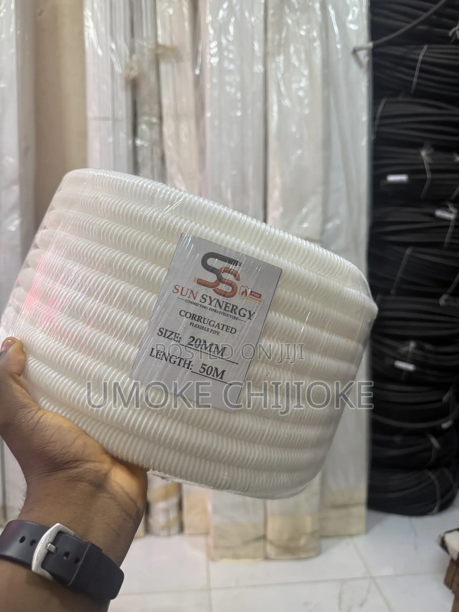 20mm Flexible Conduit Pipe 50m – Black & White