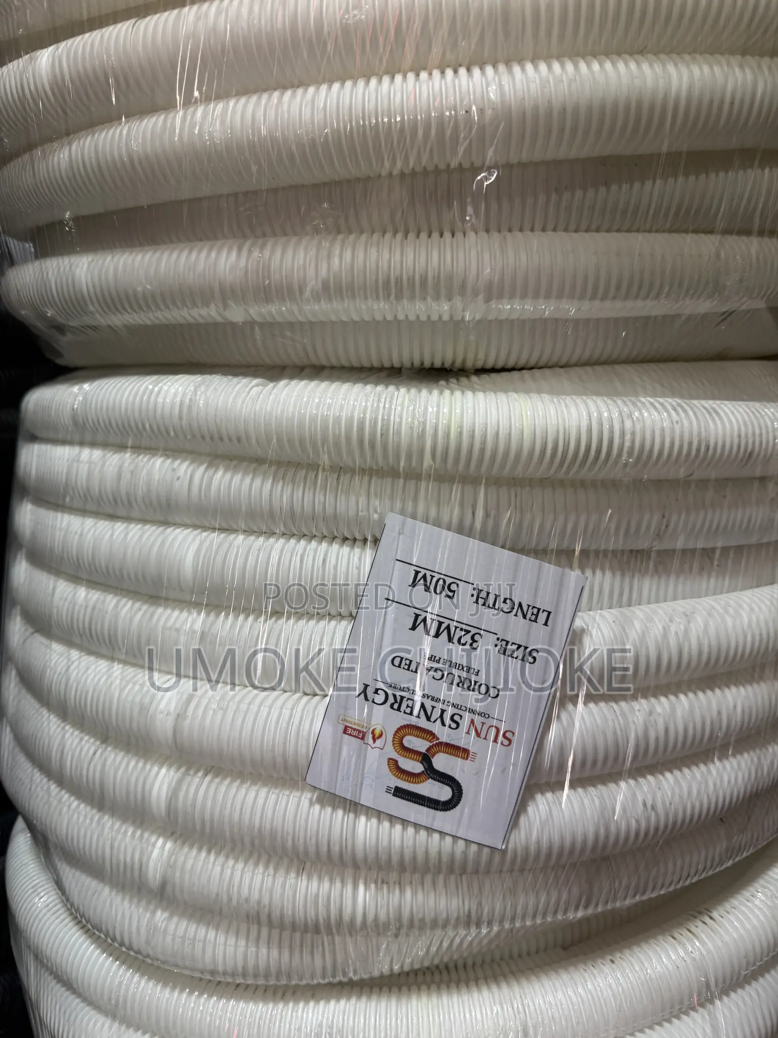 32mm Flexible Conduit Pipe 50m – Black & White